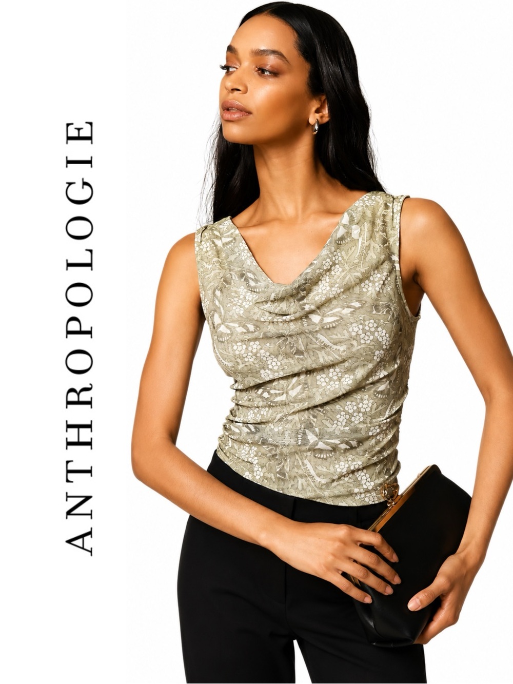 Anthropologie Sloane Cowl-Neck Tank